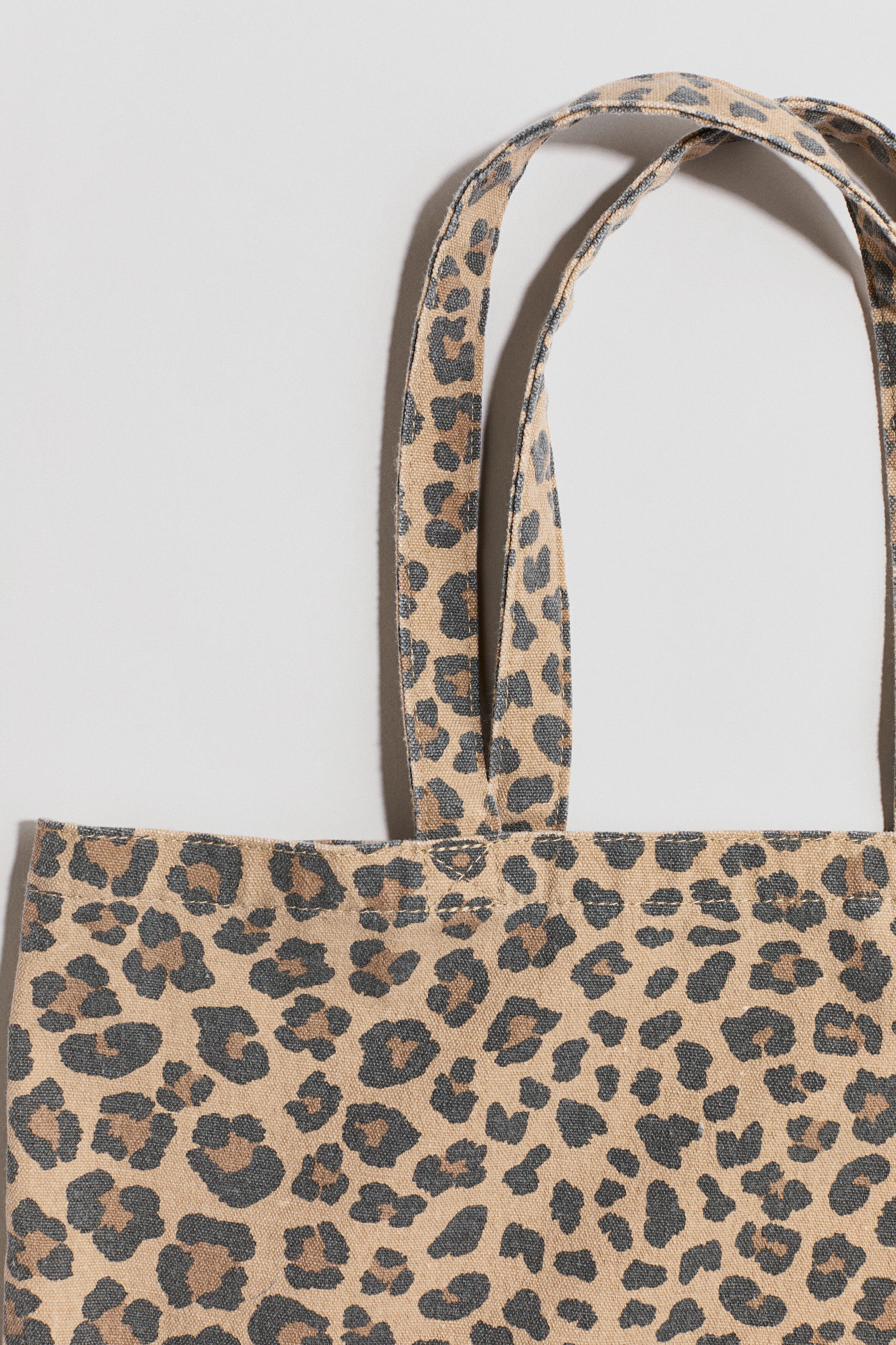 H&M Patterned Tote Bag, Alternate, color, Beige/Leopard Print