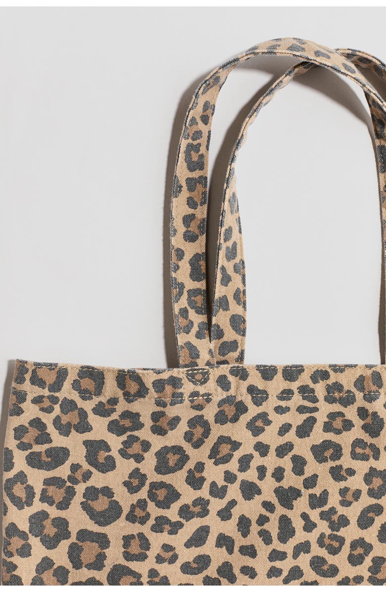 H&M Patterned Tote Bag, Alternate, color, Beige/Leopard Print