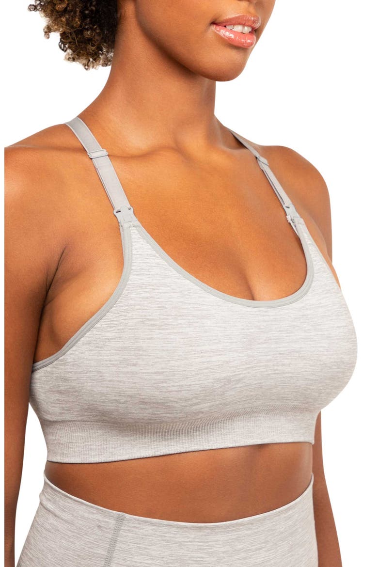 Layla Yoga Racer Back Nursing bra, Alternate, color, GRAPHITE MELANGE