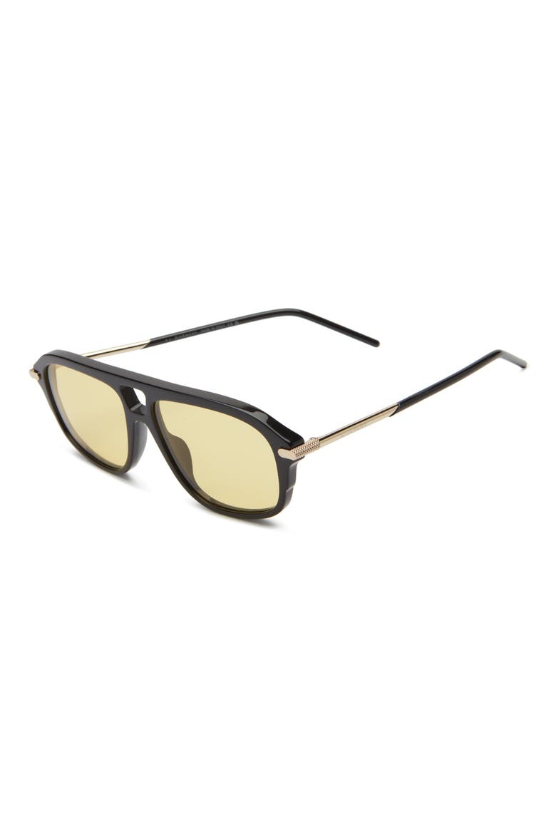 GV One 57mm Pilot Sunglasses, Alternate, color, SHINY BLACK / ROVIEX