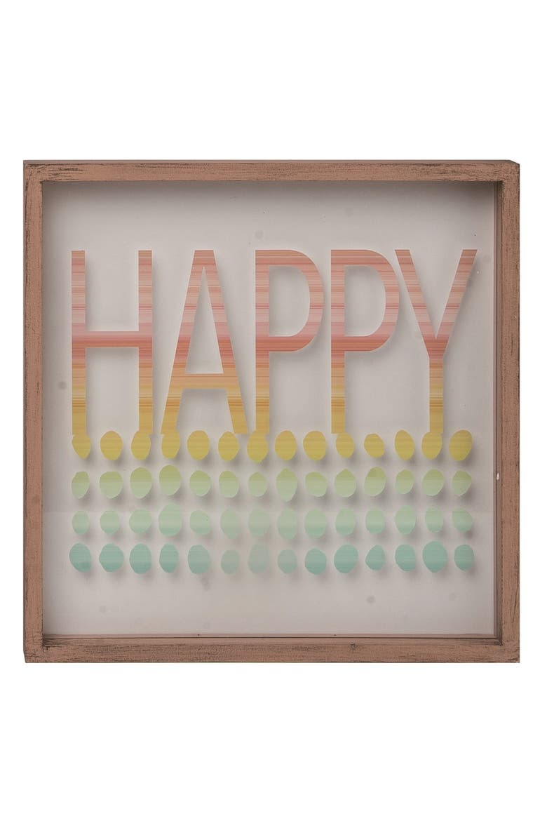 10 Inch Multicolor Spring Good Vibes Shadowbox Decor Wall Sign Panels Made of Wood for Home Decoration, Main, color, Multicolored