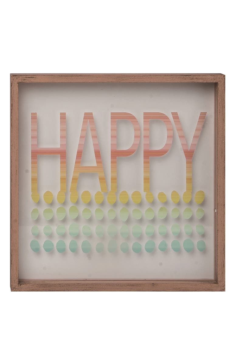 Transpac 10 Inch Multicolor Spring Good Vibes Shadowbox Decor Wall Sign Panels Made of Wood for Home Decoration, Main, color, Multicolored