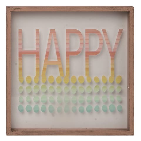 10 Inch Multicolor Spring Good Vibes Shadowbox Decor Wall Sign Panels Made of Wood for Home Decoration