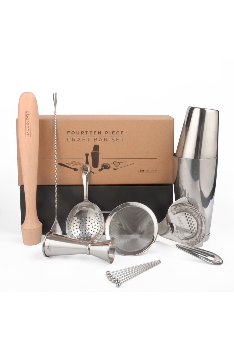 14-Piece Craft Bar Set, Stainless Steel, Main, color, Stainless Steel
