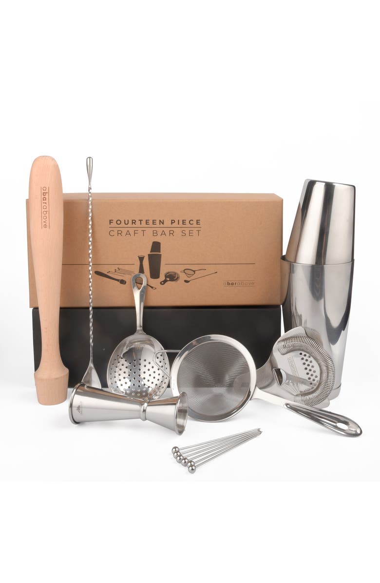 A Bar Above 14-Piece Craft Bar Set, Stainless Steel, Main, color, Stainless Steel