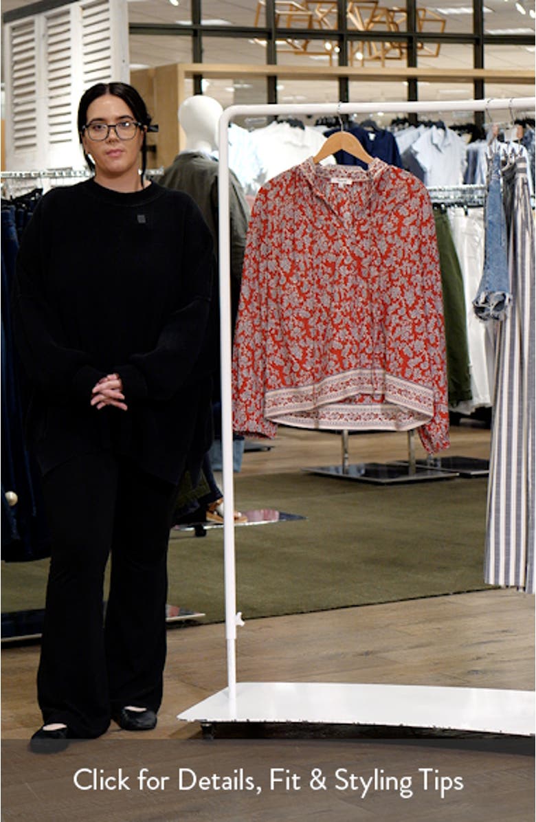 Paisley Shirred Popover Top, sales video thumbnail