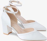 Kailee P Sally Satin Block Heels Wedding Shoes