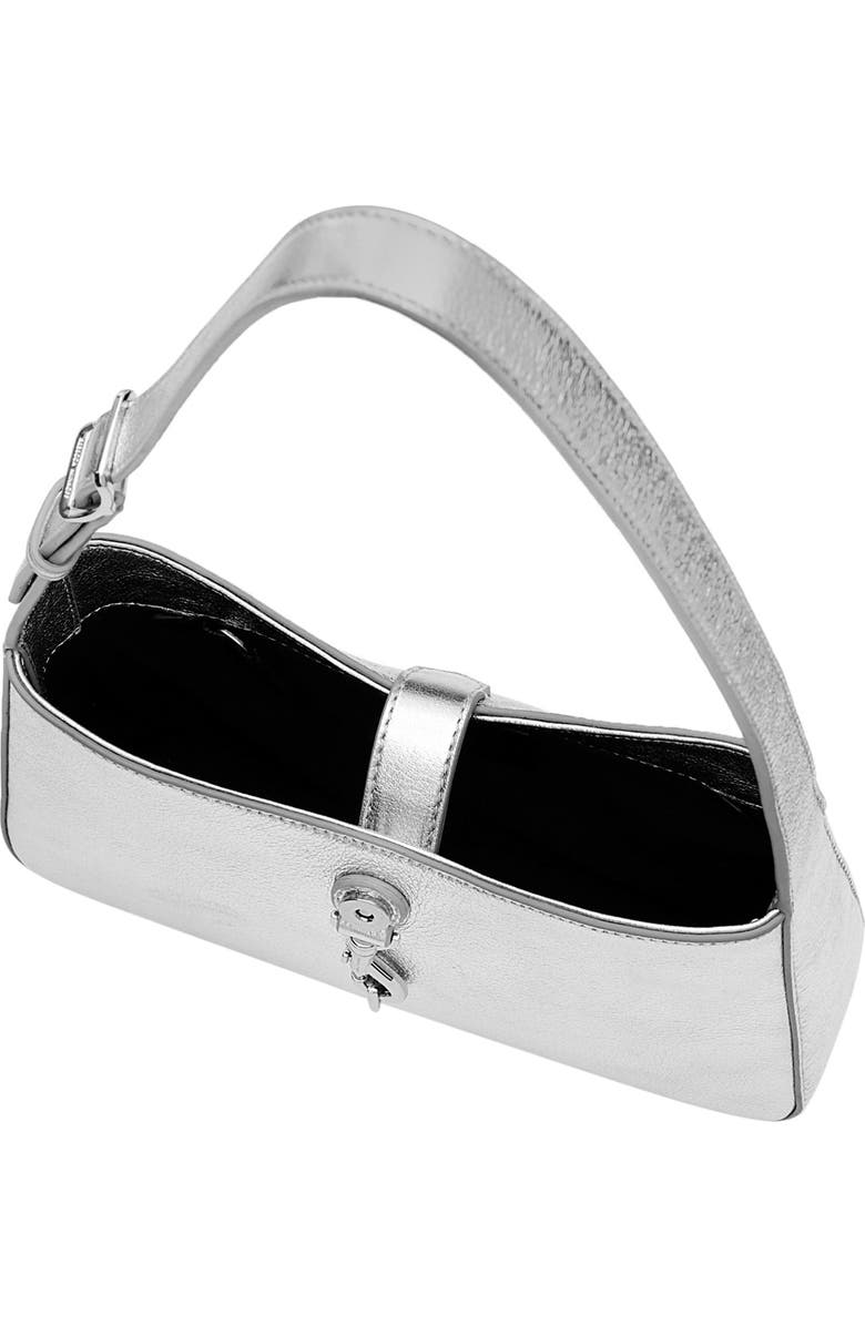 Rebecca Minkoff Small Megan Metallic Leather Shoulder Bag, Alternate, color, Silver