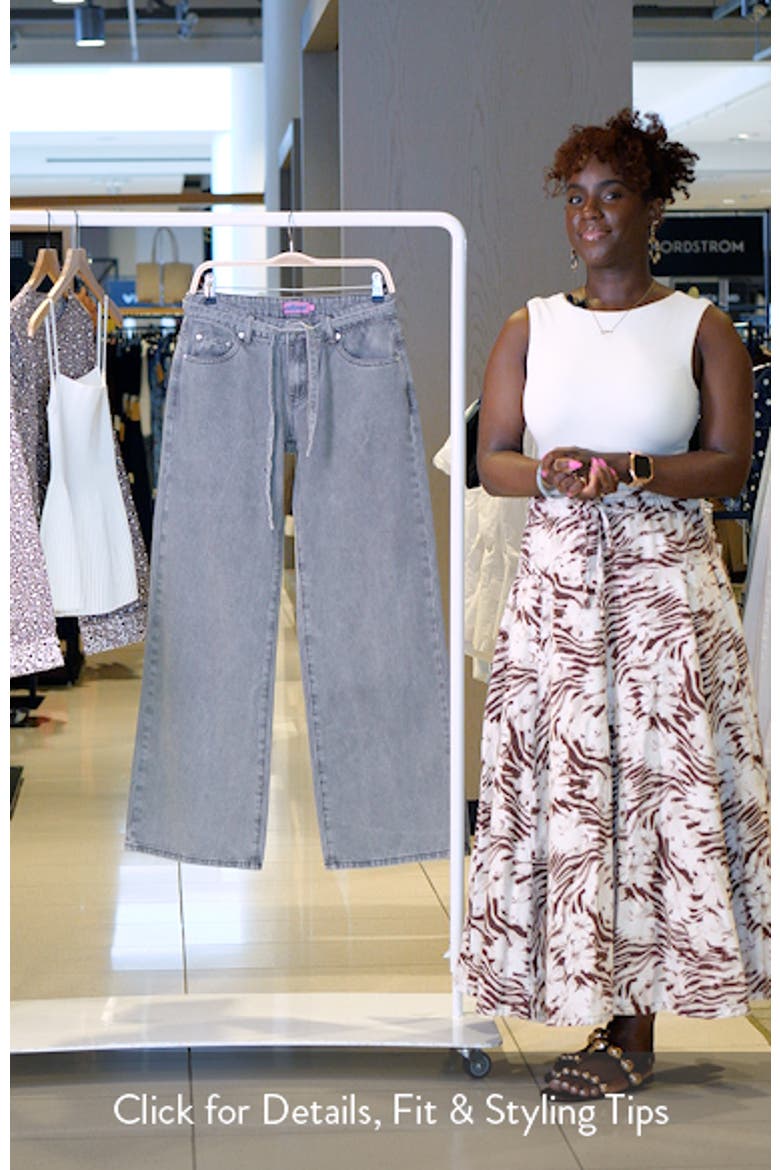Tie Belt Low Rise Wide Leg Jeans video