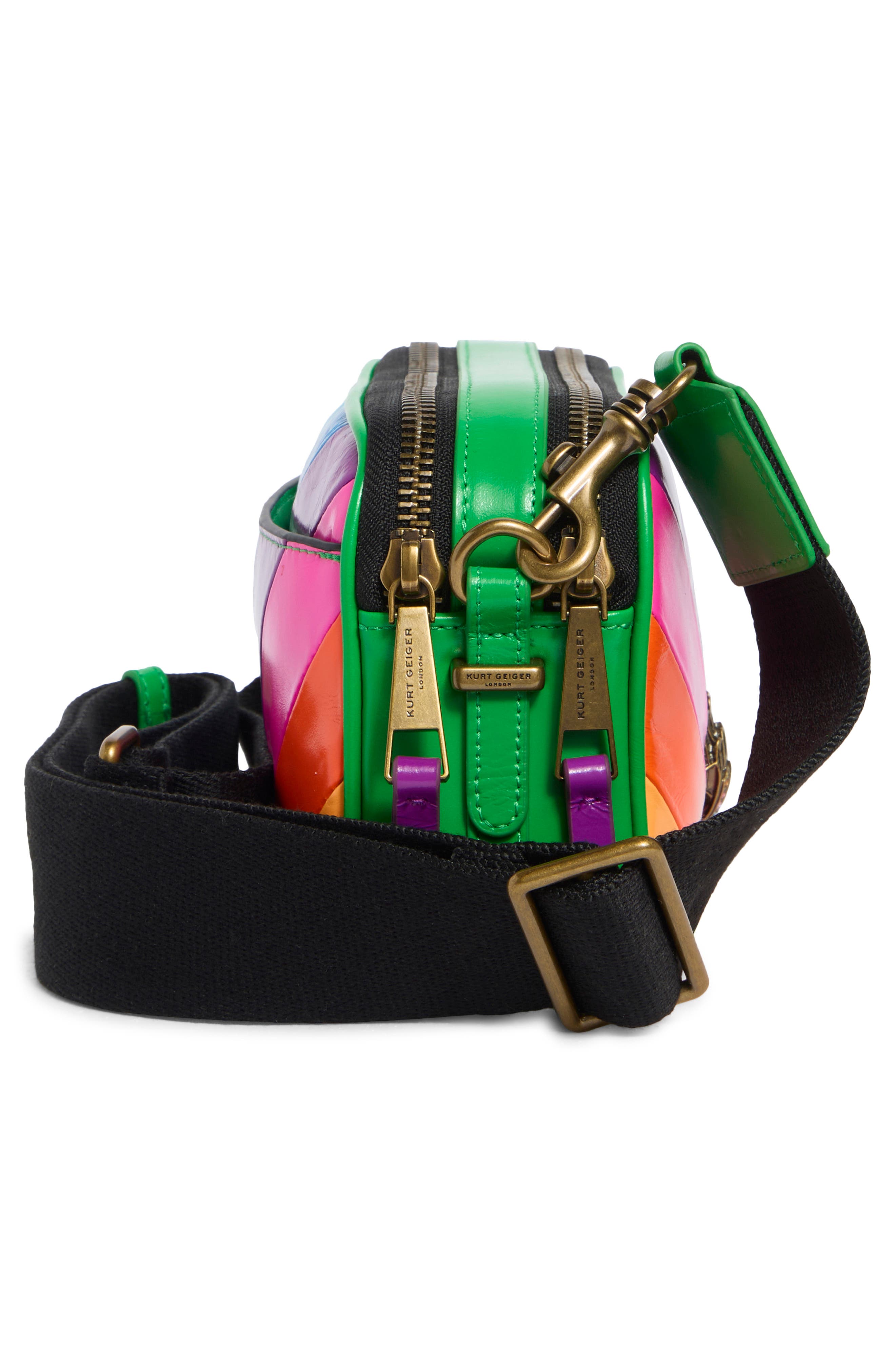 Kurt Geiger London Kensington Leather Camera Bag, Alternate, color, Green Multi