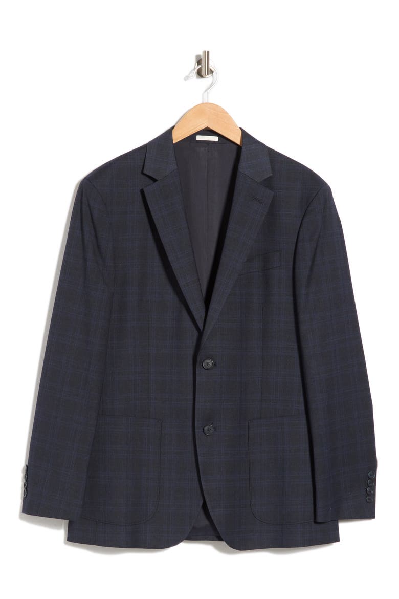 Trim Fit Twill Sportcoat, Alternate, color, NAVY CHECK