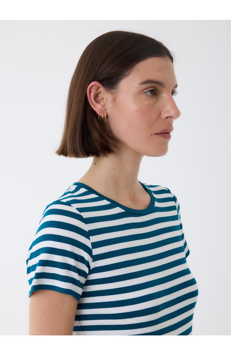 Majestic Filatures Soft Touch Striped Short Sleeve T-Shirt, Alternate, color, Bleu Majestic