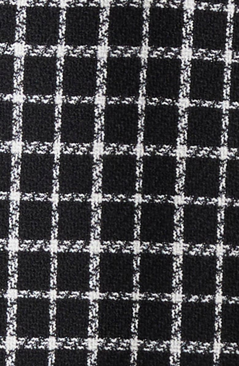 Versace Windowpane Check Wool Blend Coat, Alternate, color,