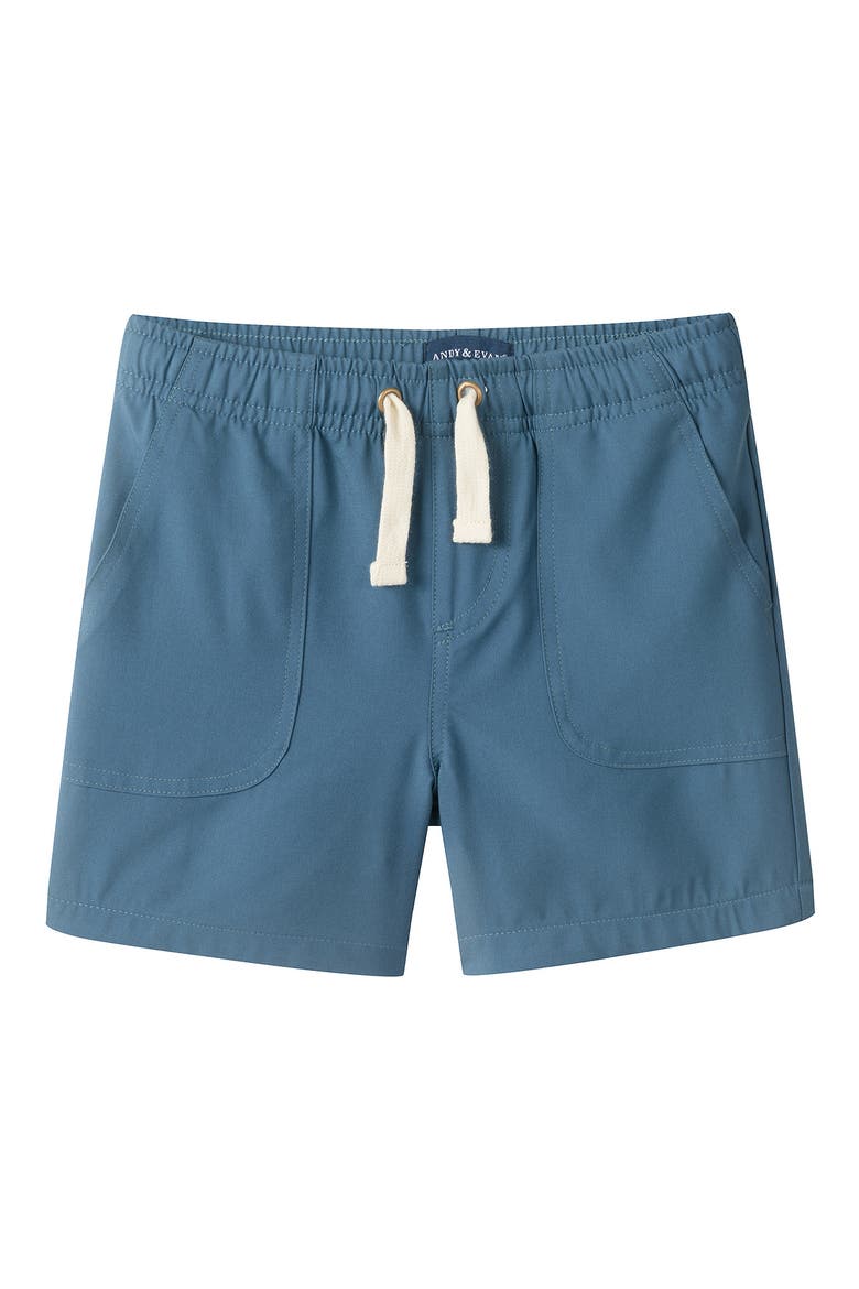 Kids' Knit Button-Up Shirt & Shorts Set, Alternate, color, BLUE PALM