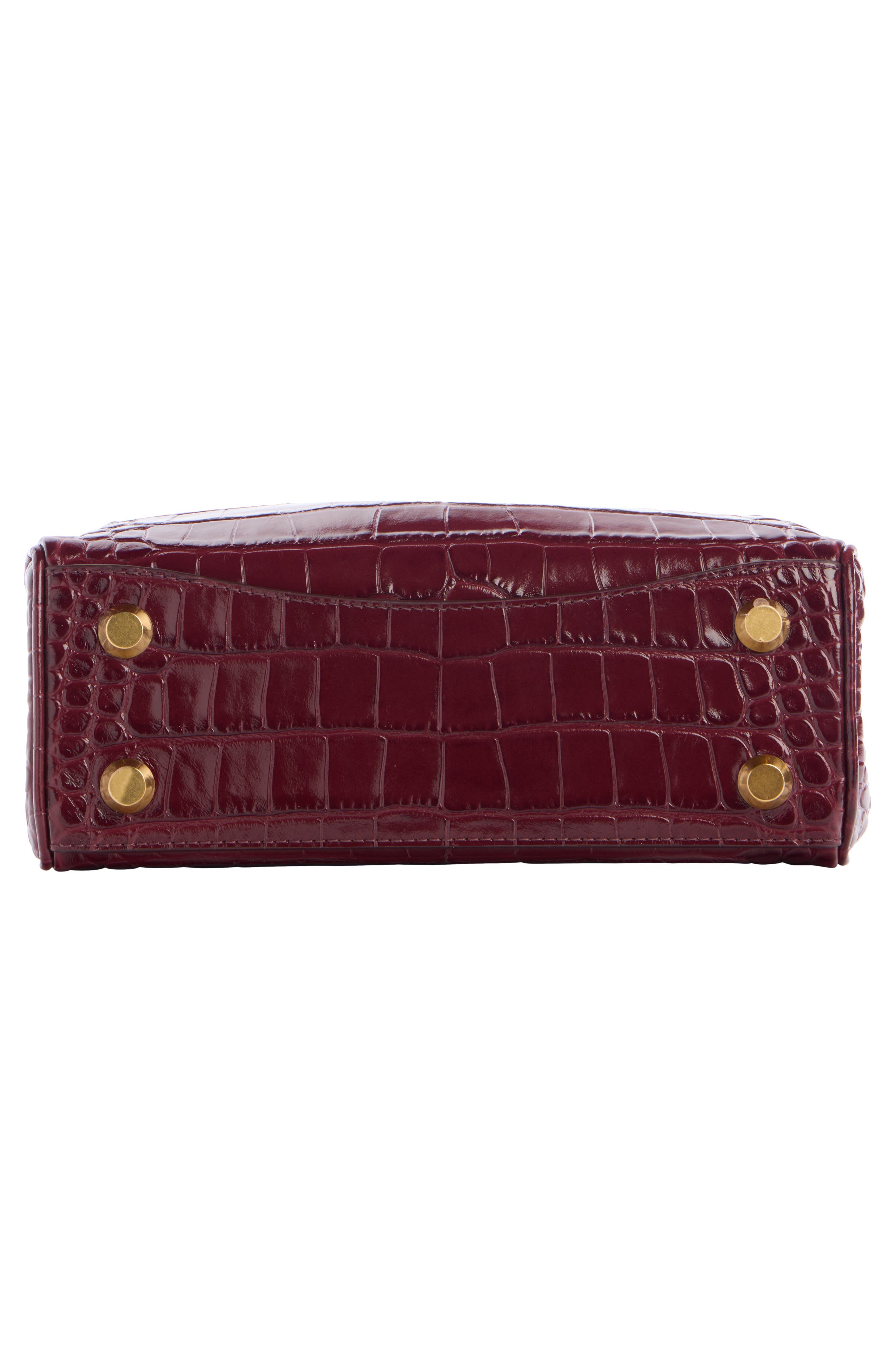 Balenciaga Mini Rodeo Croc Embossed Leather Top Handle Bag, Alternate, color, 6036 Dark Burgundy