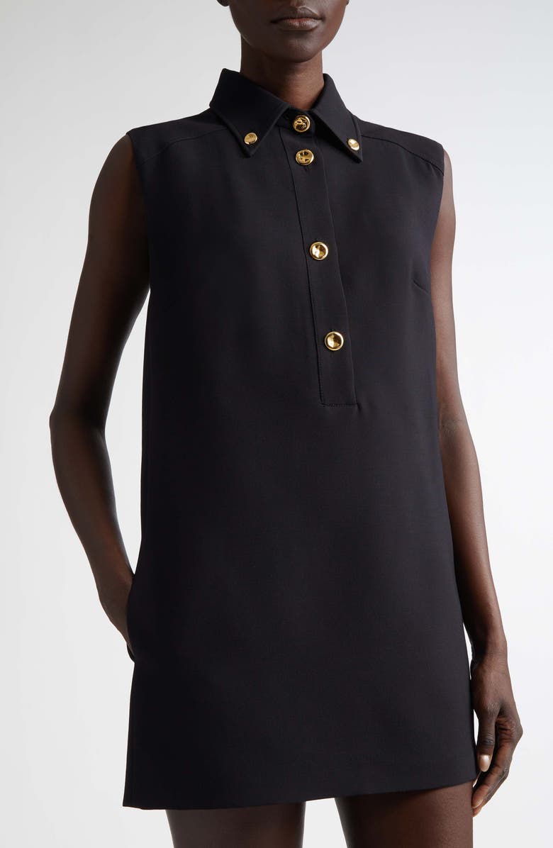 Brandon Maxwell Belle Sleeveless Wool Blend Shirtdress, Alternate, color, 