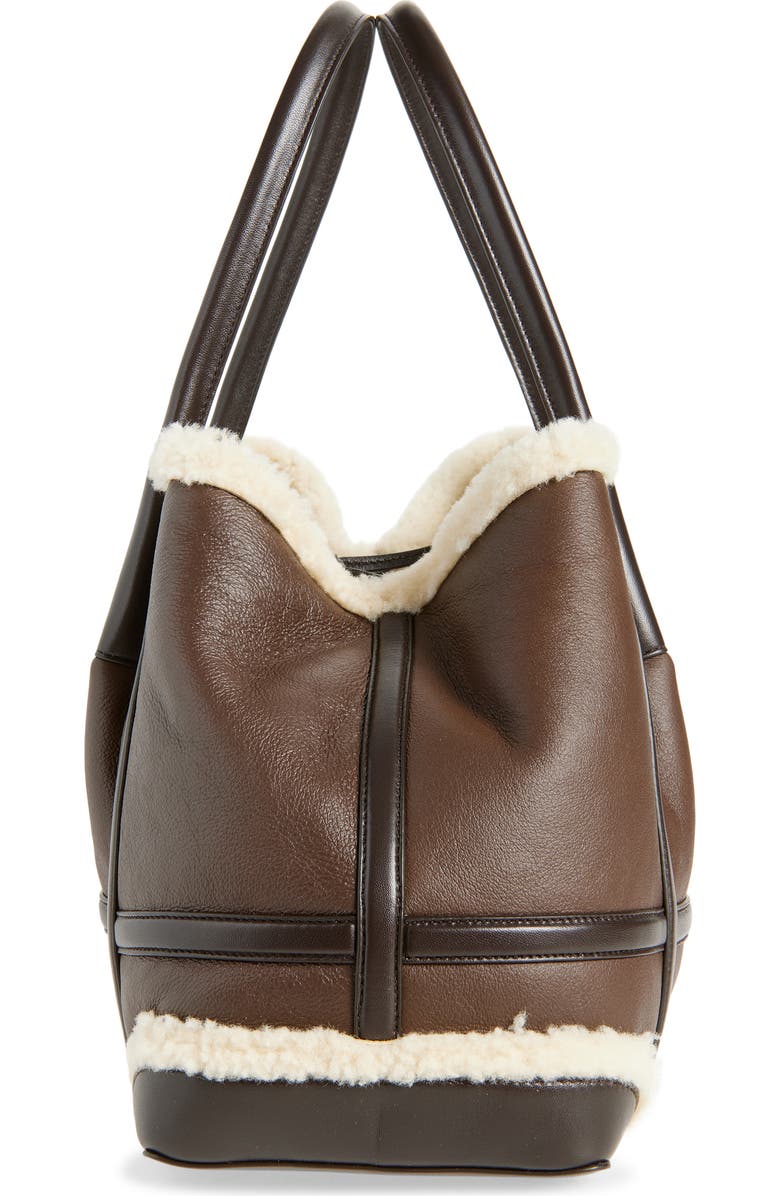 Bottega Veneta Medium Pinacoteca Leather & Genuine Shearling Tote, Alternate, color, 2055 Lig Bro-Teddy/ Fon-Mb