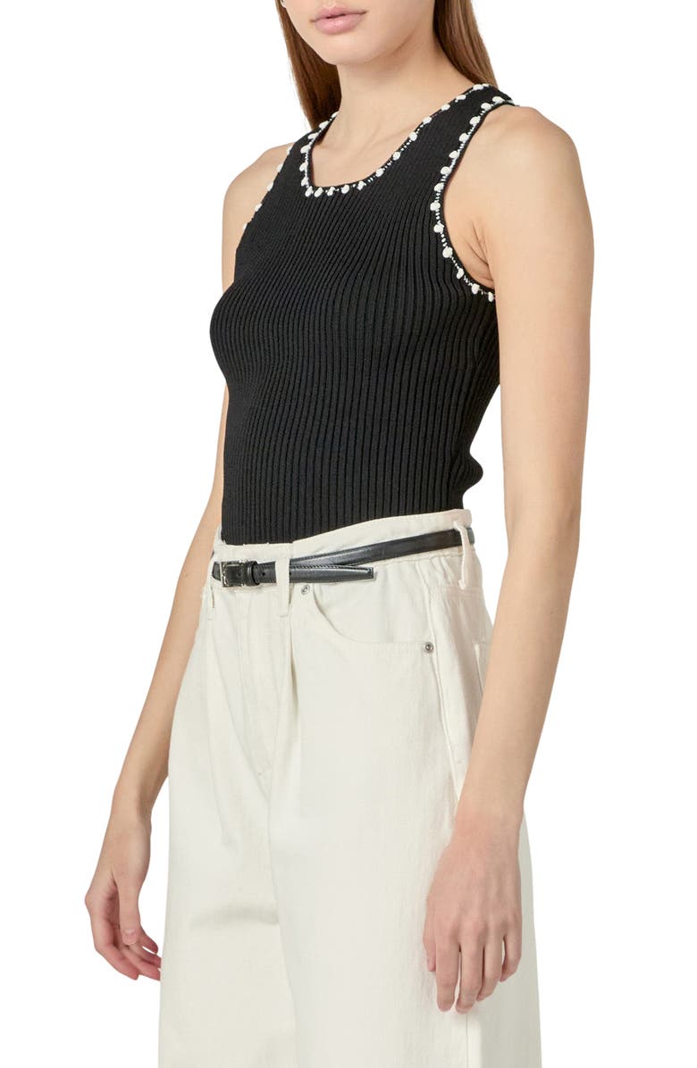 English Factory Rib Tank, Alternate, color, Black/ White