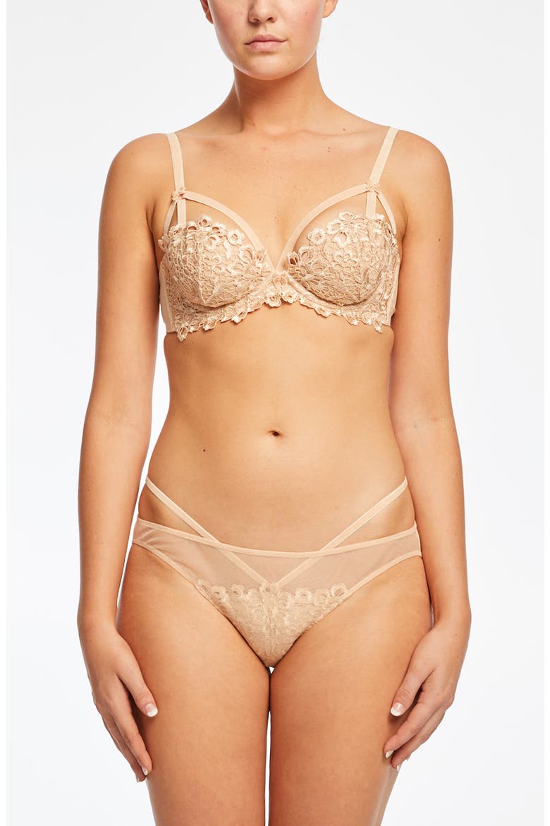 Dahlia Balconette Bralette, Alternate, color, CREME CARA