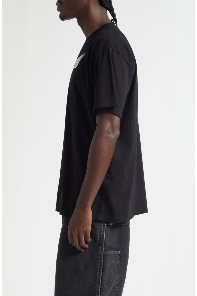 Trompe l'Oeil Taped Numeric Logo Graphic T-Shirt, Alternate, color, BLACK