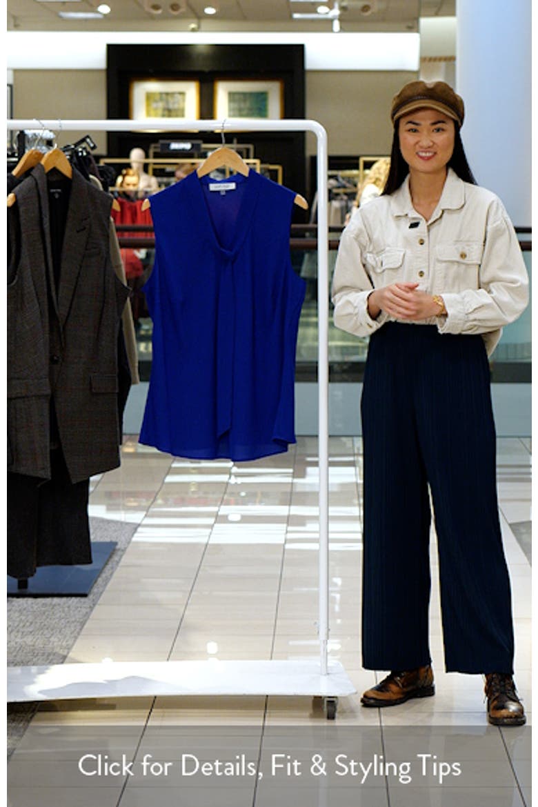 Sleeveless Tie Front Top video