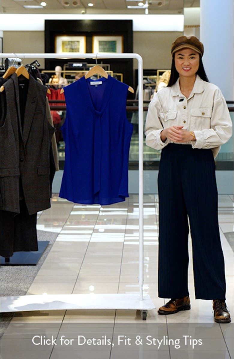 Sleeveless Tie Front Top, sales video thumbnail