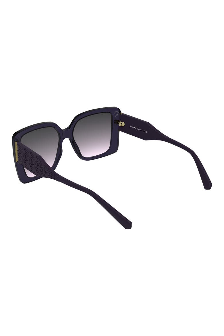 Amber Filigree 56mm Gradient Rectangular Sunglasses, Alternate, color, LAVENDER