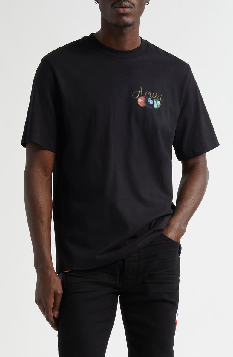 AMIRI Pool Cue Graphic T-Shirt, Main, color, Black
