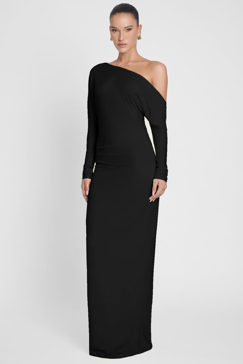 Sola Slouchy Jersey Maxi Dress, Alternate, color, Black