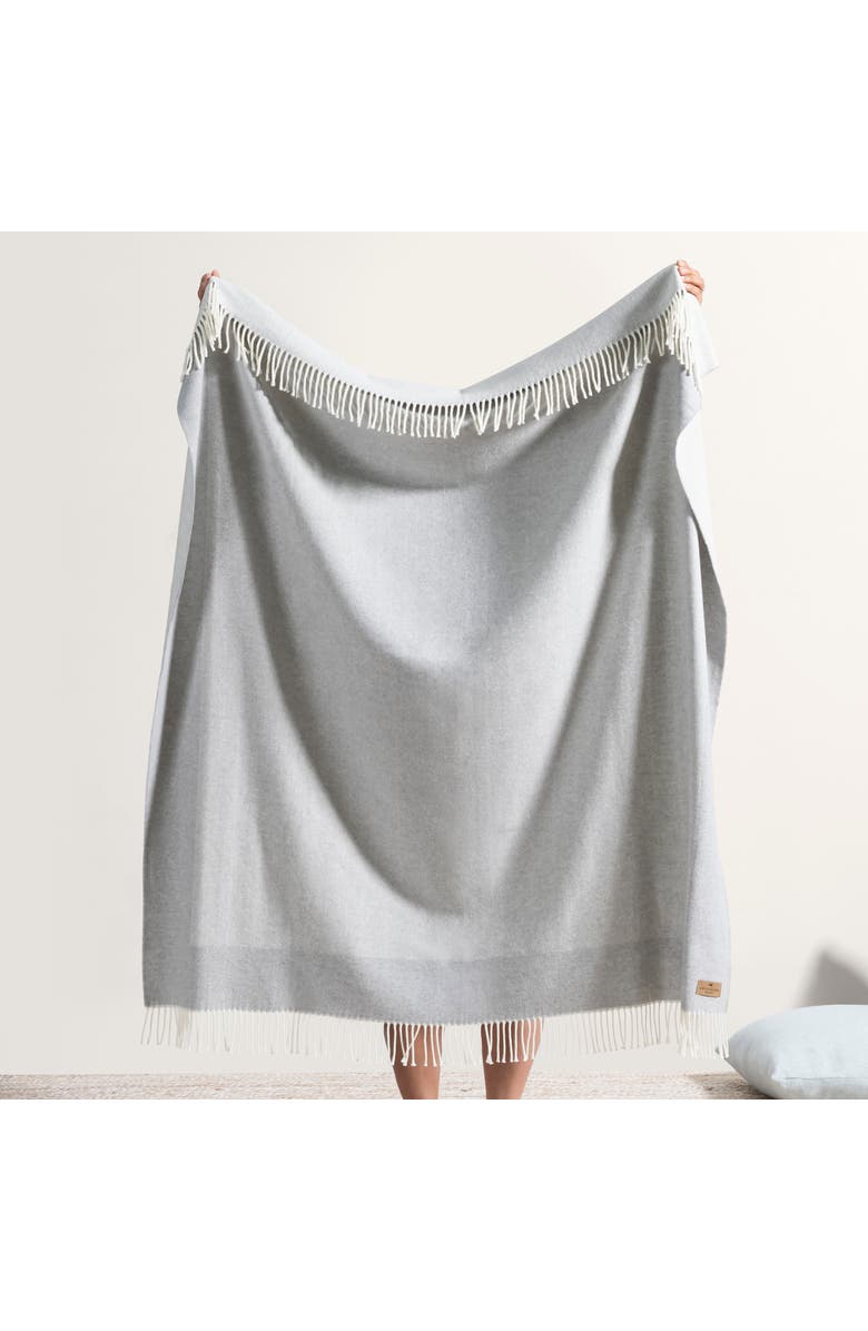 Lands Downunder Border Herringbone Throw, Alternate, color, Light Gray