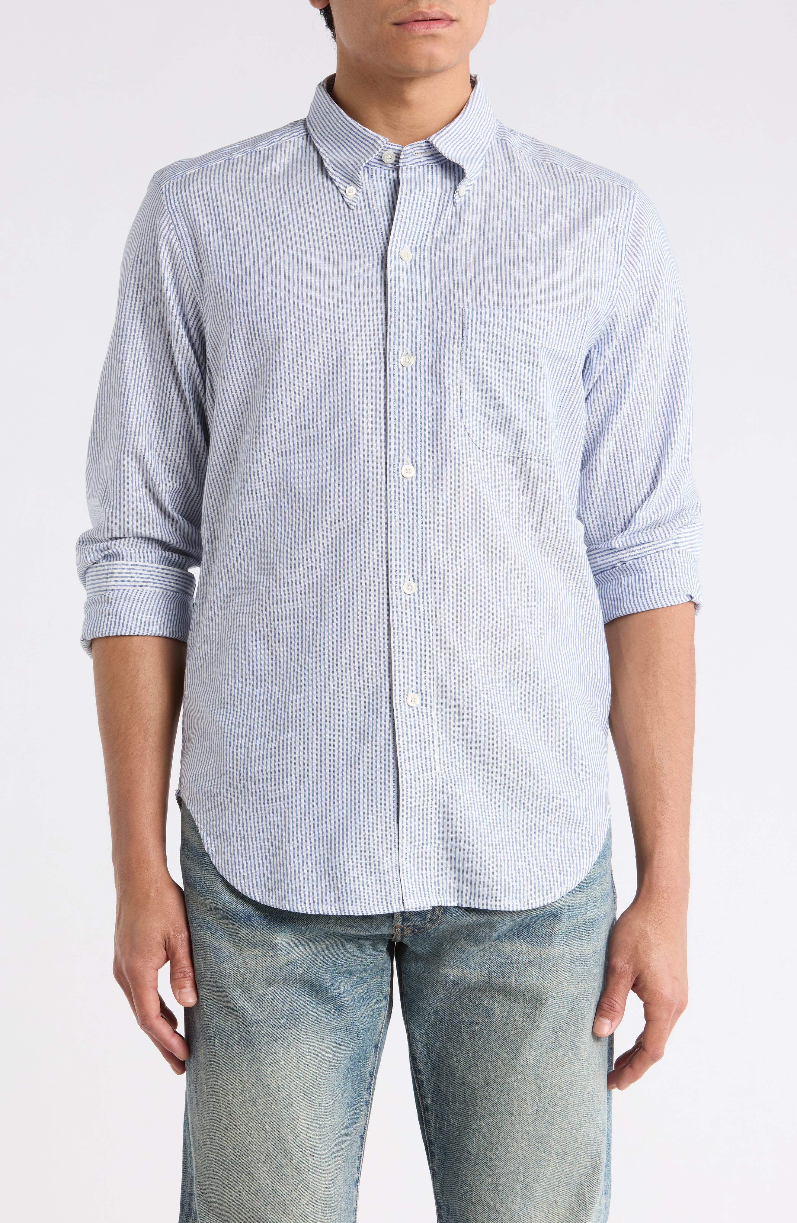 BUCK MASON Stripe California Oxford Button-Down Shirt