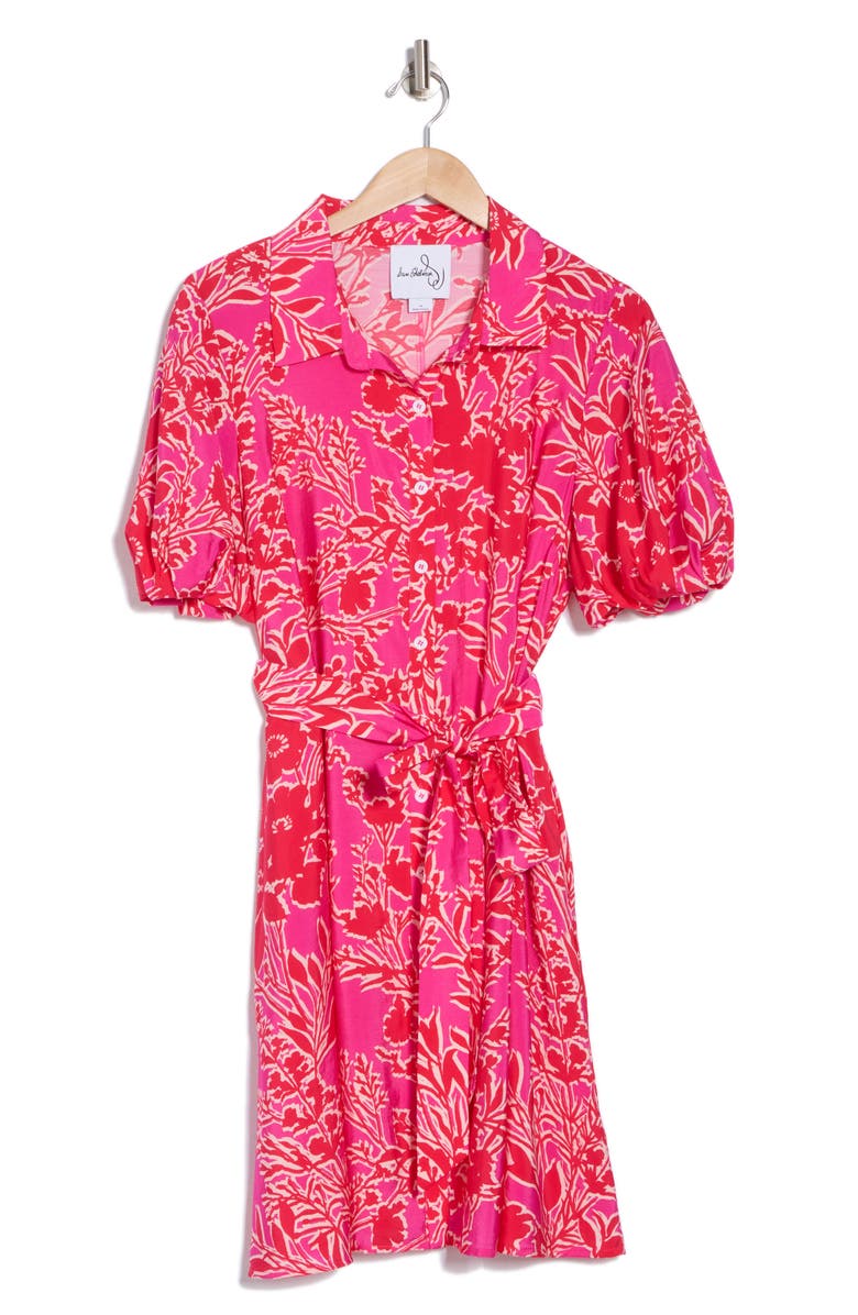 Sam Edelman Floral Stencil Short Sleeve Shirtdress, Main, color,