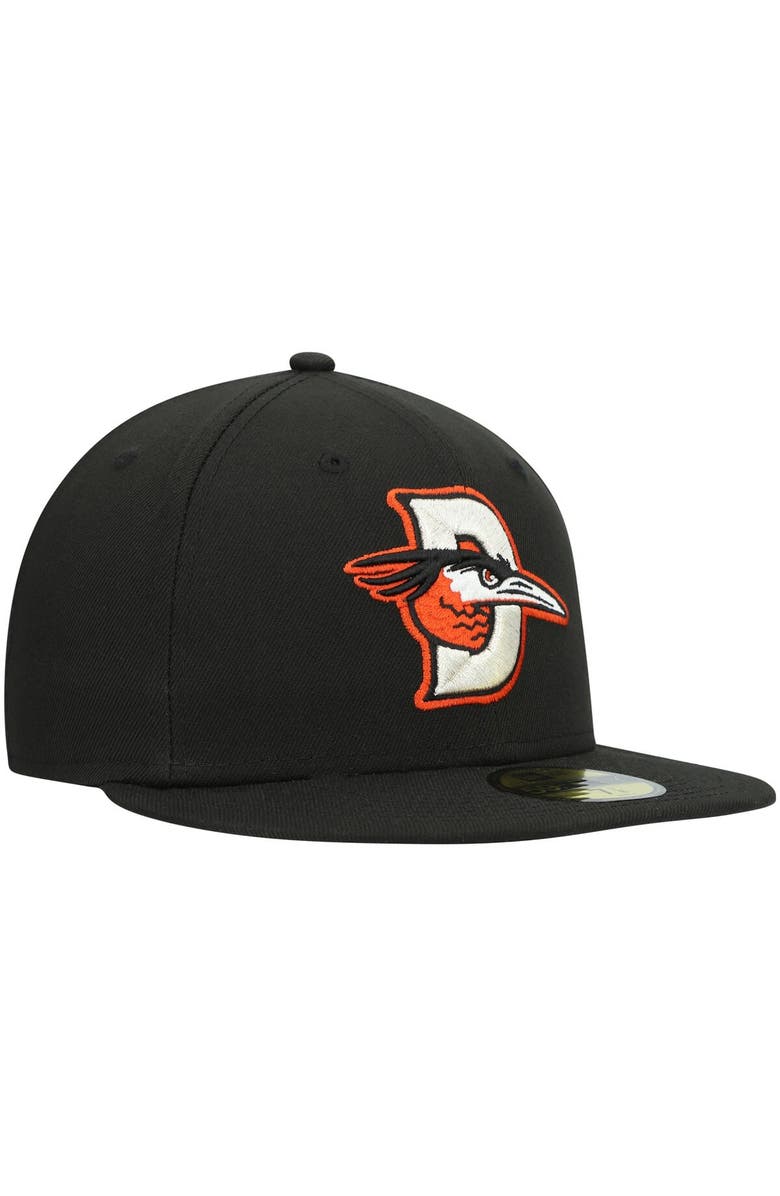 New Era Men's New Era Black Delmarva Shorebirds Authentic Collection Road 59FIFTY Fitted Hat, Alternate, color, Black