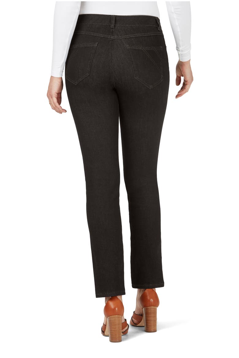 Downtown Stretch Straight Leg Jeans, Alternate, color, BLACK
