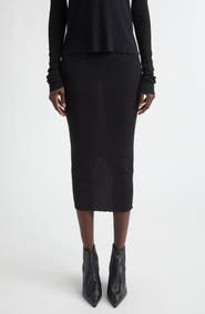 Rick Owens Rib Virgin Wool Blend Skirt