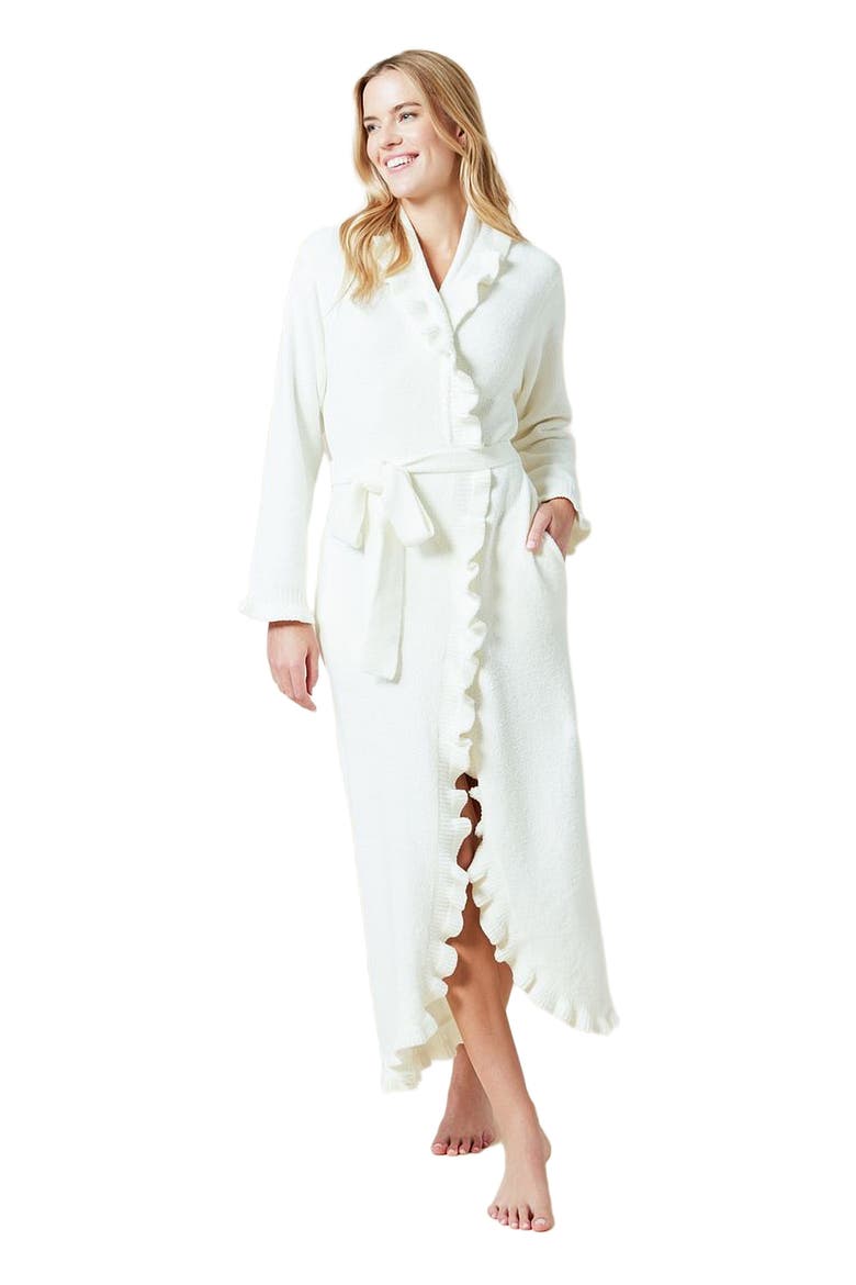 Ruffle Chenille Robe, Alternate, color, Cloud