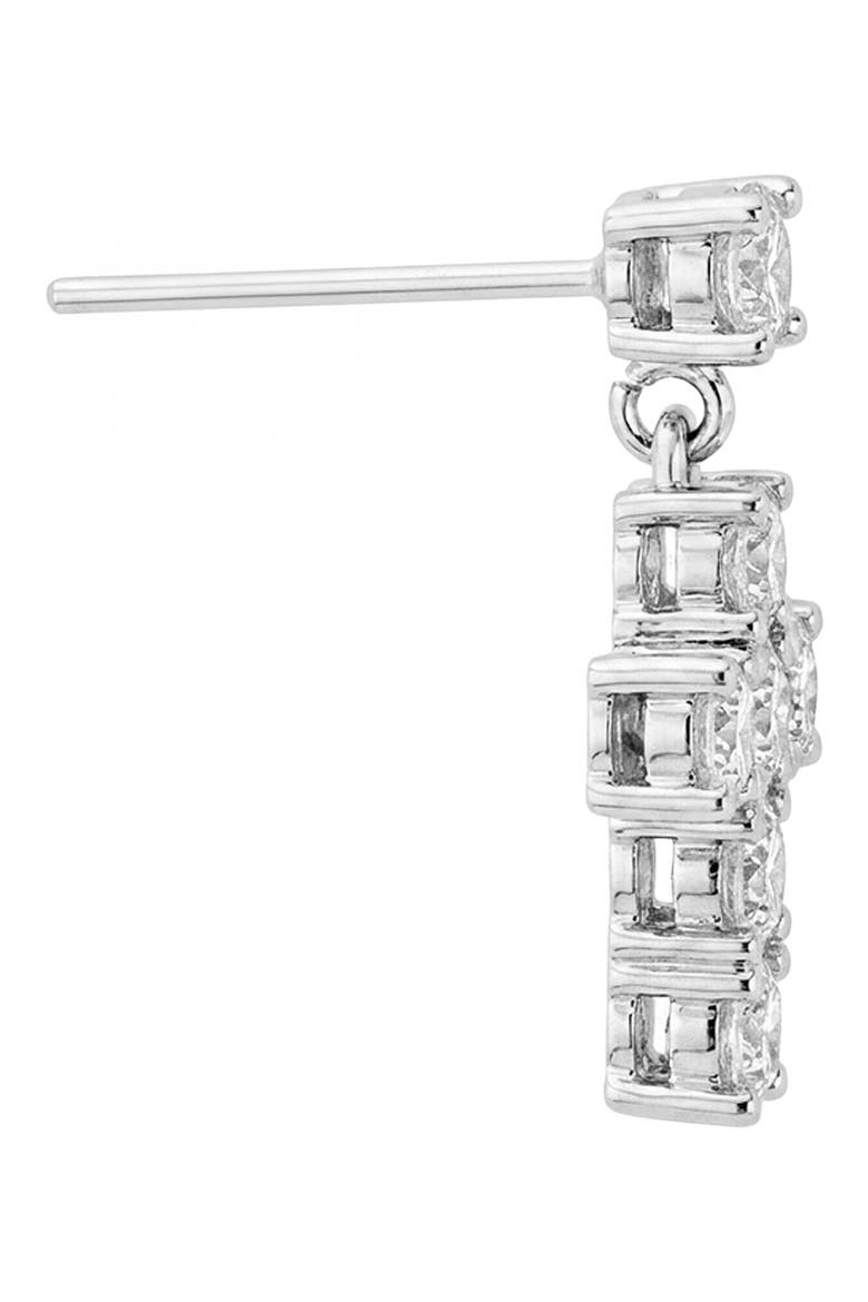 Cross Drop Earrings, Alternate, color, SILVER