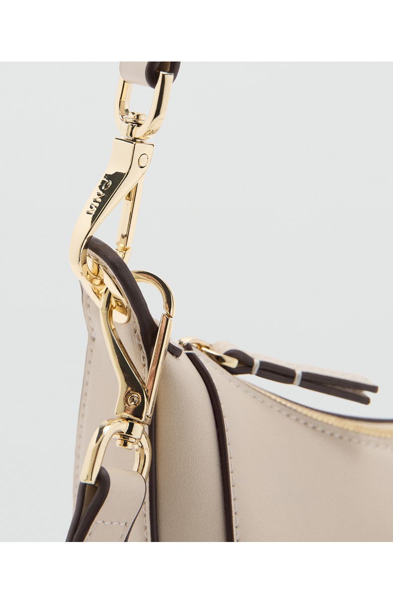 MANGO Oval Faux Leather Shoulder Bag, Alternate, color, Off White