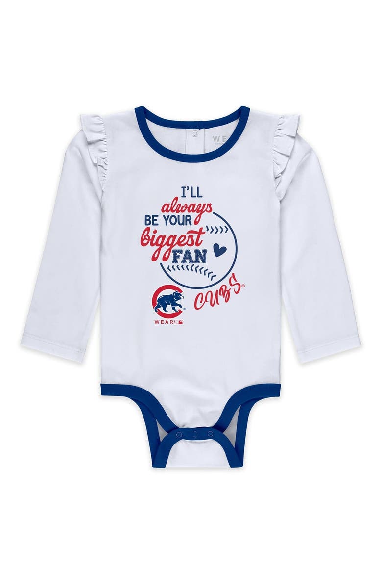 Girls Newborn & Infant WEAR by Erin Andrews Chicago Cubs Three-Piece Tutu Set, Alternate, color, White