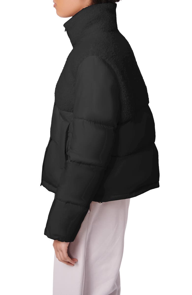 Bernardo High Pile Fleece Contrast Short Puffer Jacket, Alternate, color, 