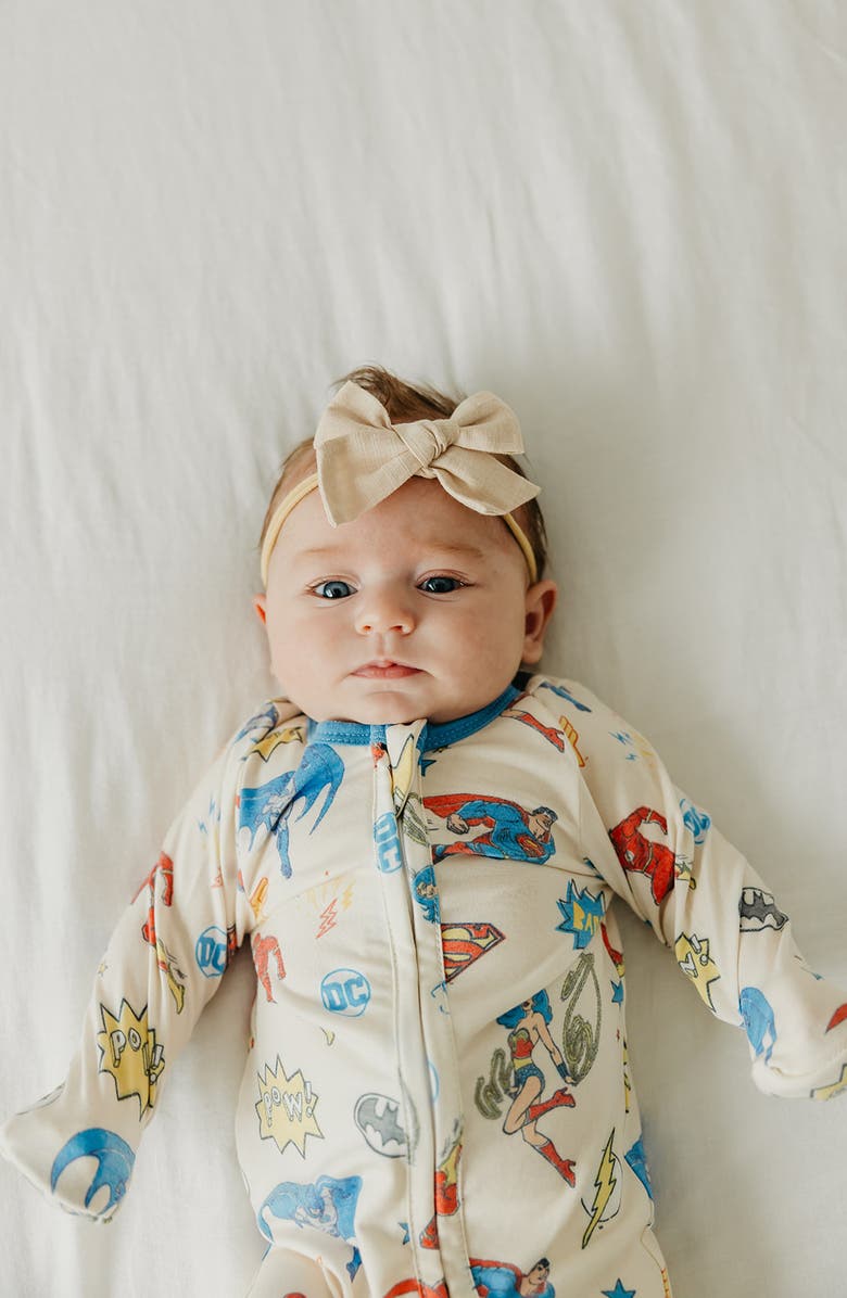 Copper Pearl Justice League Fitted One-Piece Pajamas, Alternate, color, Light Beige