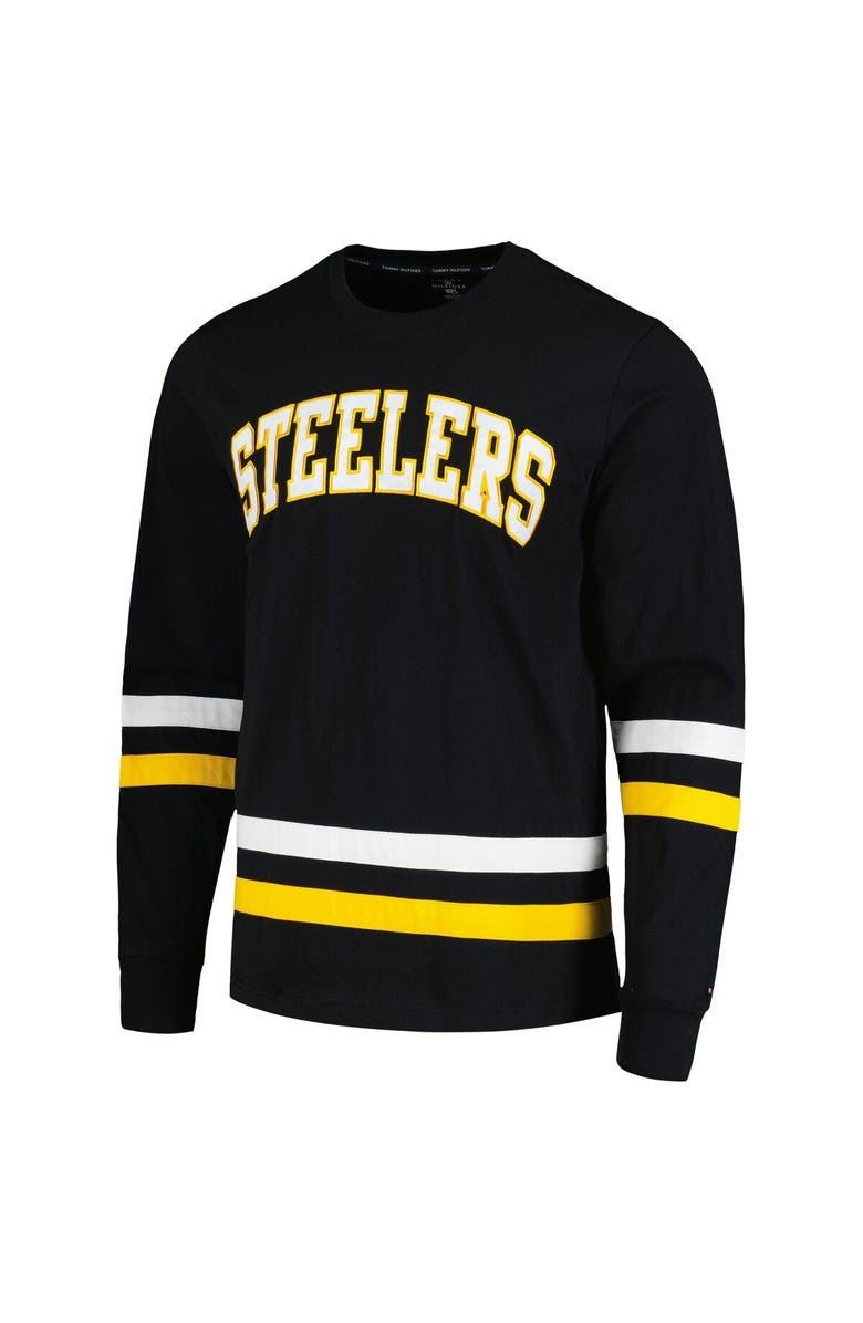 Tommy Hilfiger Men's Tommy Hilfiger Black/Gold Pittsburgh Steelers Nolan Long Sleeve T-Shirt, Alternate, color, Black
