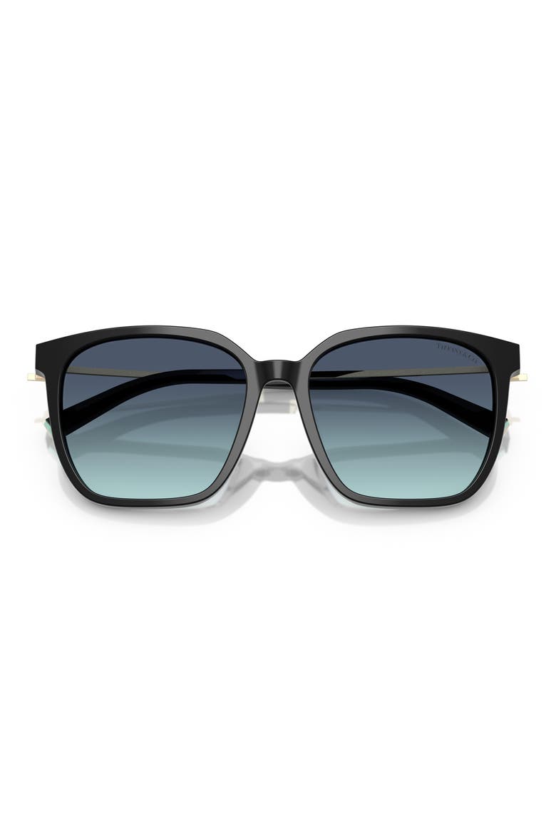 56mm Gradient Square Sunglasses, Alternate, color, BLACK / AZURE GRADIENT BLUE