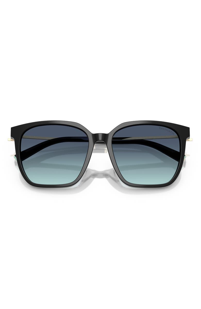 Tiffany & Co. 56mm Gradient Square Sunglasses, Alternate, color, Black / Azure Gradient Blue