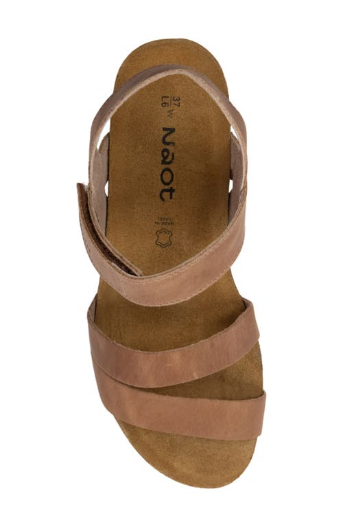 Naot Kayla Wedge Sandal In Latte Brown Leather