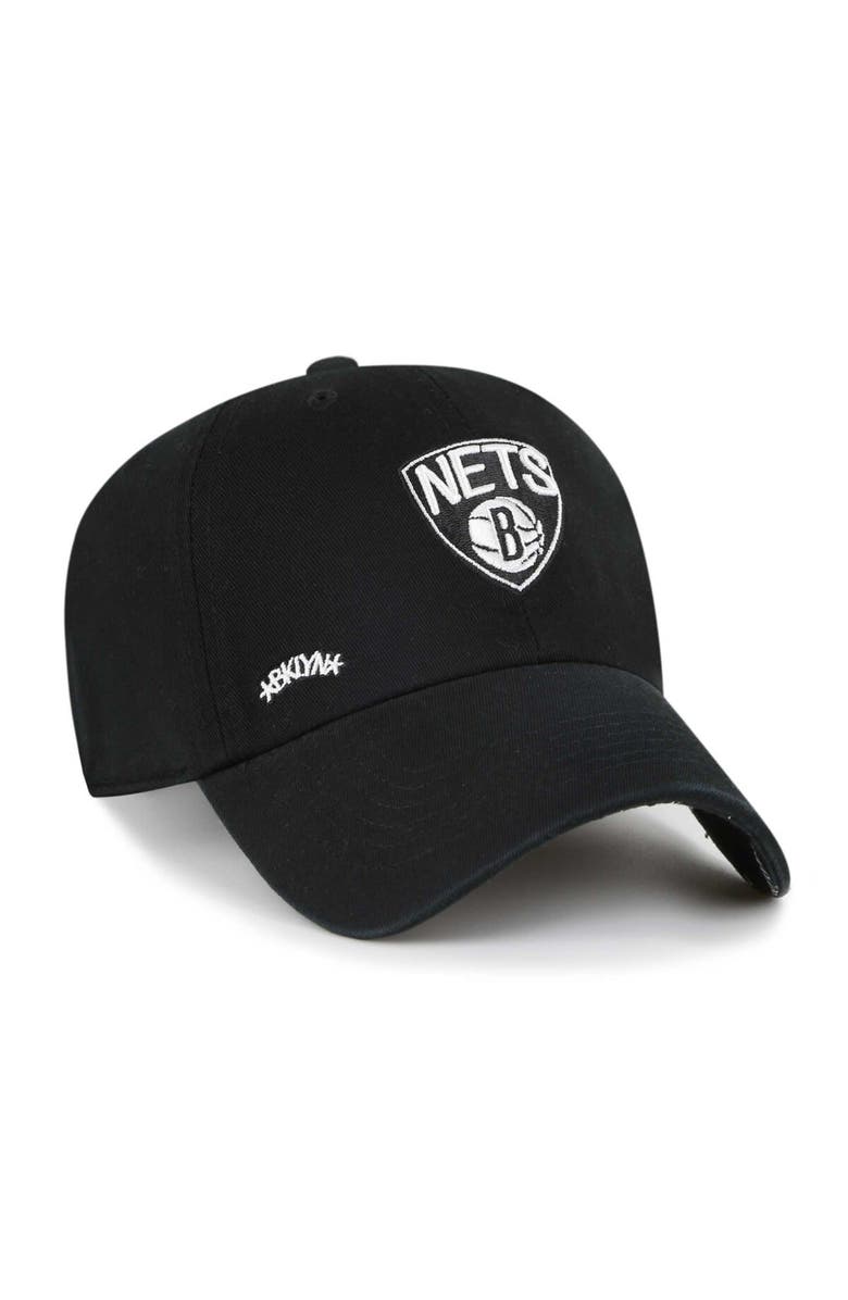 '47 Women's '47  Black Brooklyn Nets Confetti Undervisor Clean Up Adjustable Hat, Main, color, 