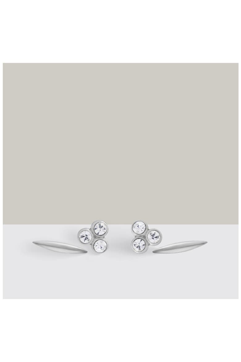 Mira Micro Set of 2 Stud Earrings, Alternate, color, SILVER TONE/ CLEAR CRYSTAL