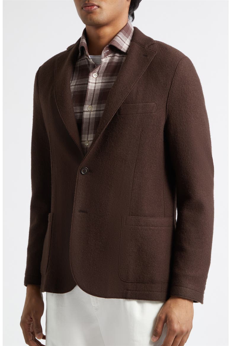 Wool Sport Coat with Hoodie Bib, Alternate, color, 05 BROWN