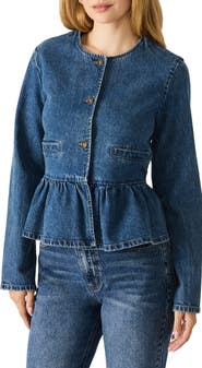 Steve Madden Abigale Peplum Denim Jacket