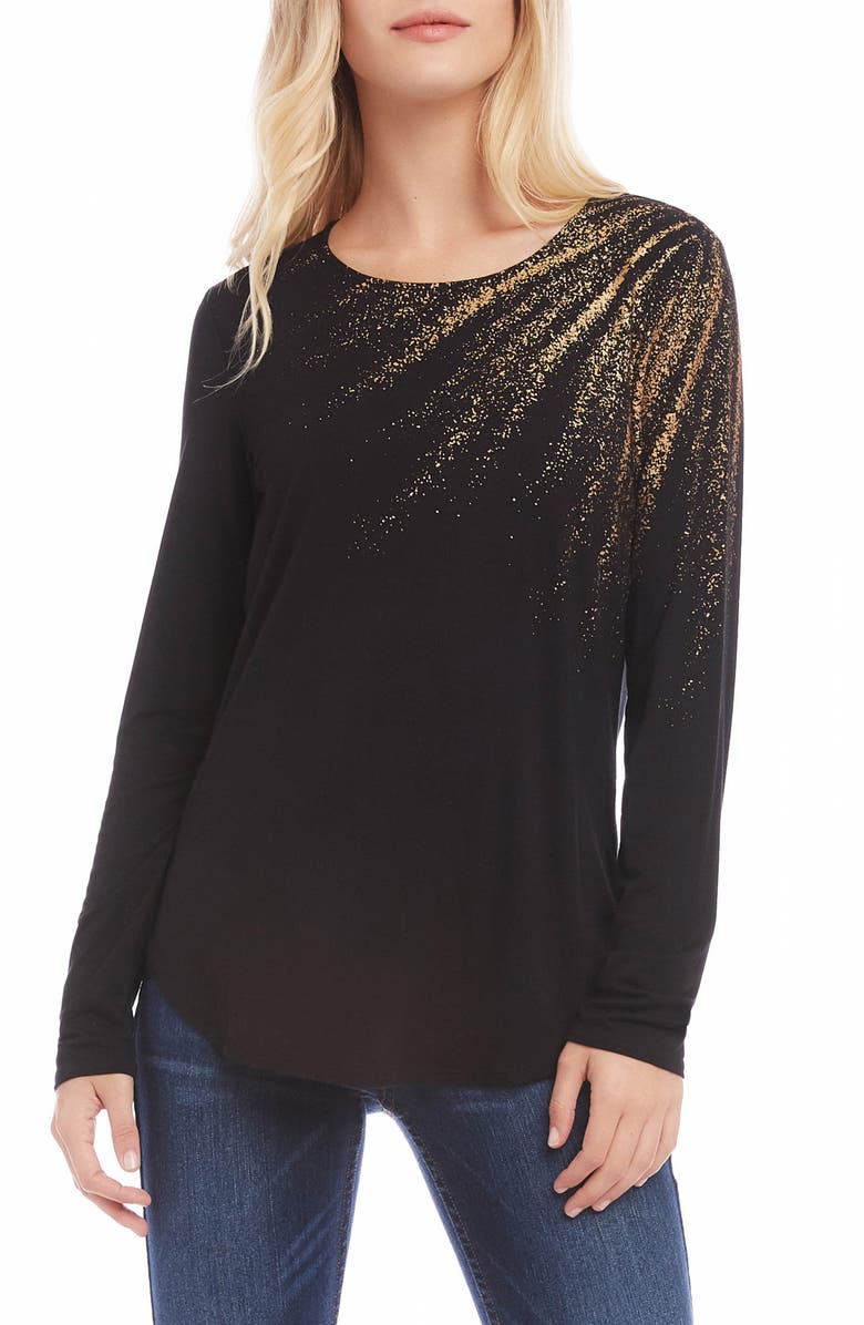 Karen Kane Metallic Graphic Top, Main, color, 